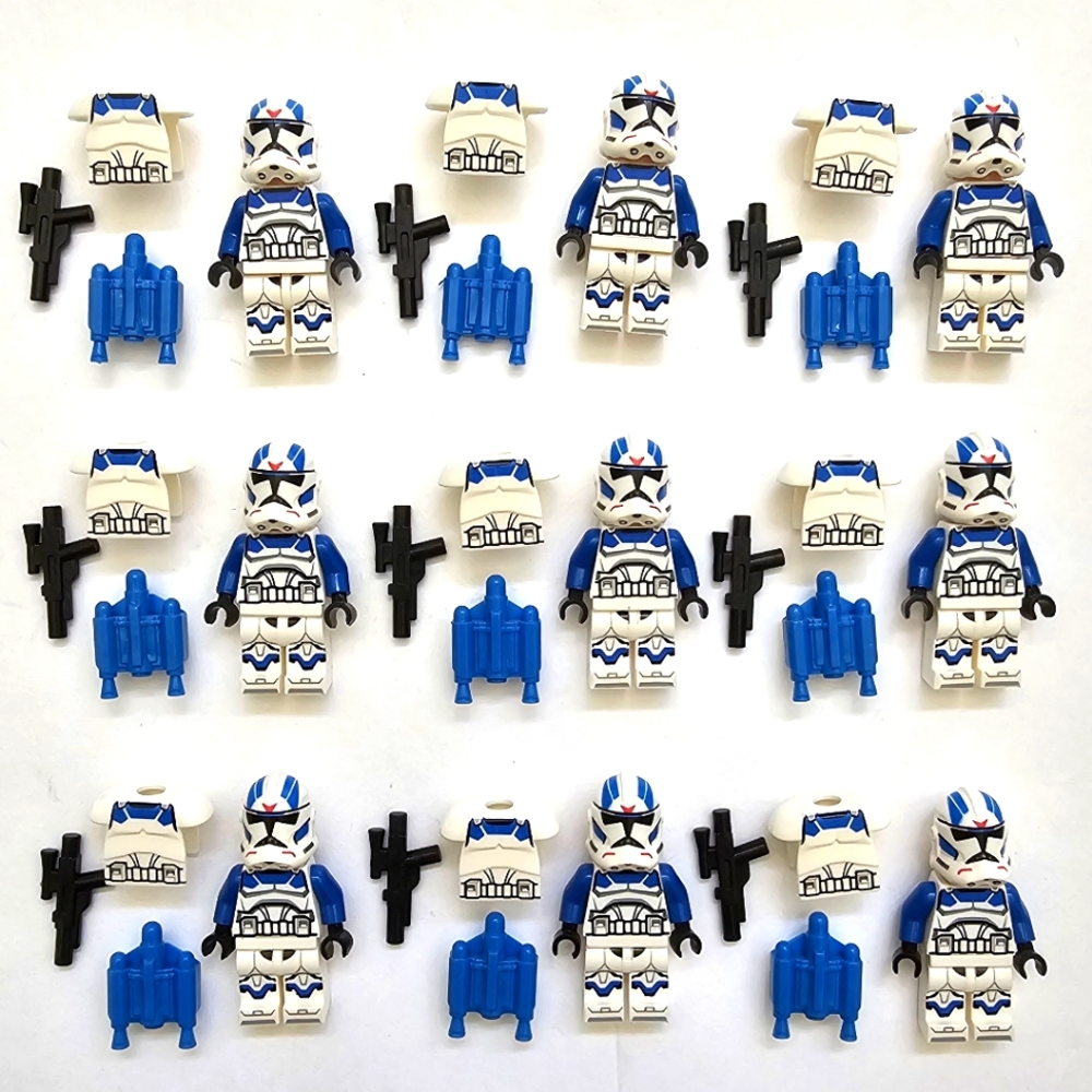 Lot 9 Lego Compatible Star Wars 501st Legion Clone Jet Trooper Minifigures